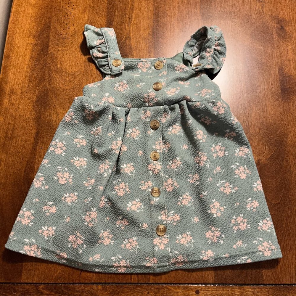 Nicole Miller 24M sage green floral dress